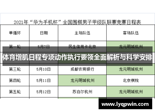 体育增肌日程专项动作执行要领全面解析与科学安排